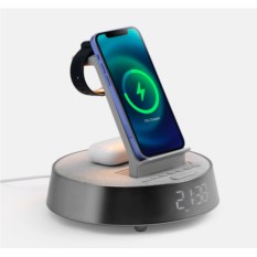 Bluetooth-колонка с беспроводной зарядкой и часами netEnergy