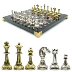 Шахматы подарочные с металл. фигурами Стаунтон, 250*250мм