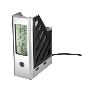 USB Hub на 4 порта с часами, датой и термометром 