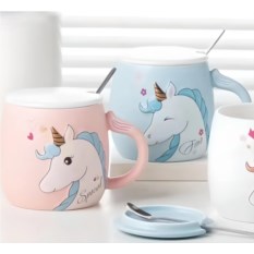 Кружка с крышкой и ложкой Unicorn Special (разные цвета)