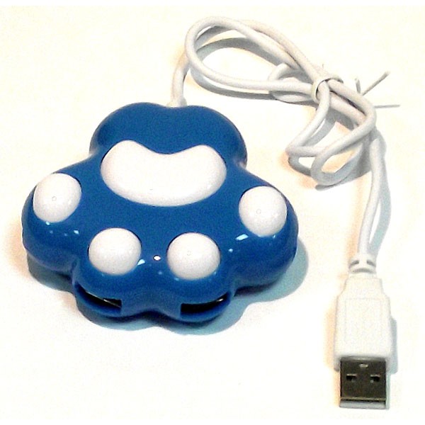 USB-хаб в виде собачьей лапки сине-белый
