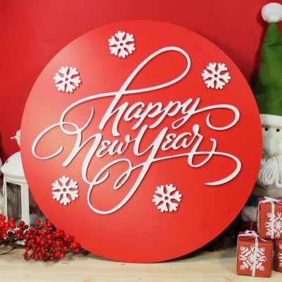 Новогодняя декоративная табличка Happy New Year