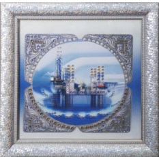 Голубая картина с кристаллами Сваровски Нефть