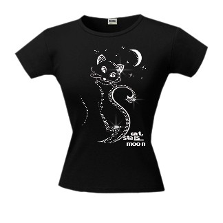 Футболка Cat, Stars, Moon swarowski