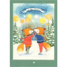 Авторская открытка Лисички в парке