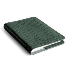 Зеленый ежедневник из кожи с тиснением Treccia