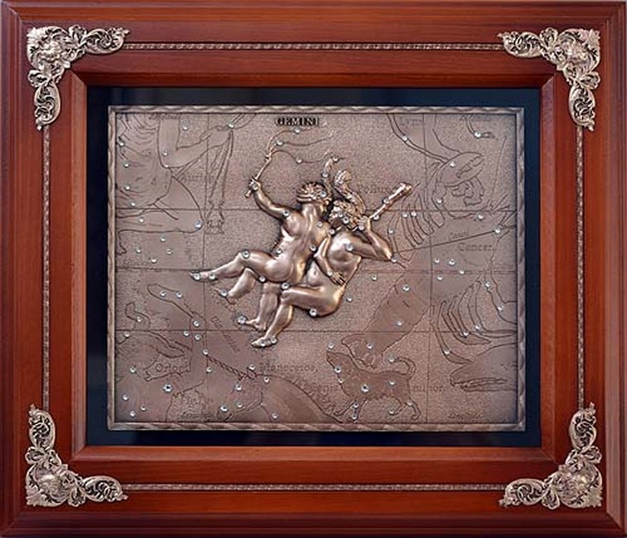 Деревянное панно Близнецы (цвет: орех)