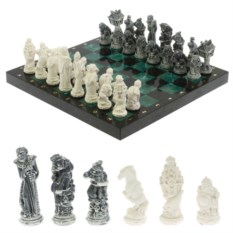 Шахматы Русские сказки доска 40х40 см шабровский змеевик