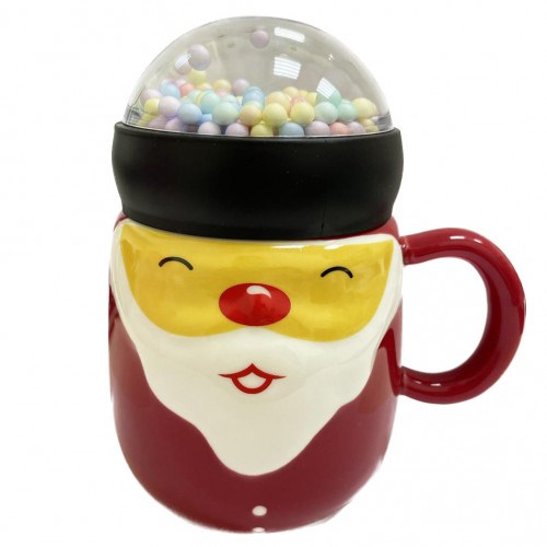 Кружка с крышкой Санта ver.2