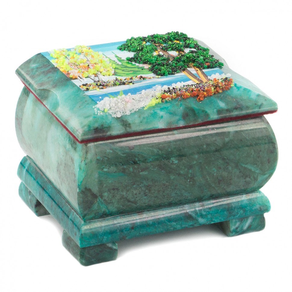 Шкатулка с расписной крышкой Весна