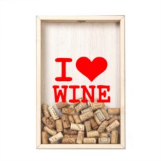 Копилка для винных пробок I Love Wine (дуб)