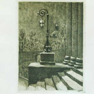 Гравюра «Старая Москва, 1-я Градская больница» 