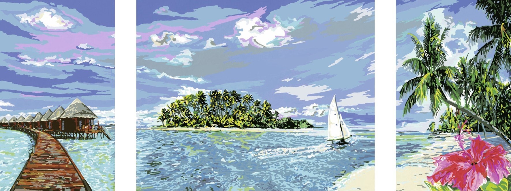 Раскраска по номерам тропический остров