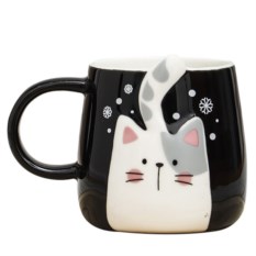 Кружка Котик с хвостиком, черный