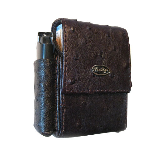 Сигаретница из кожи страуса