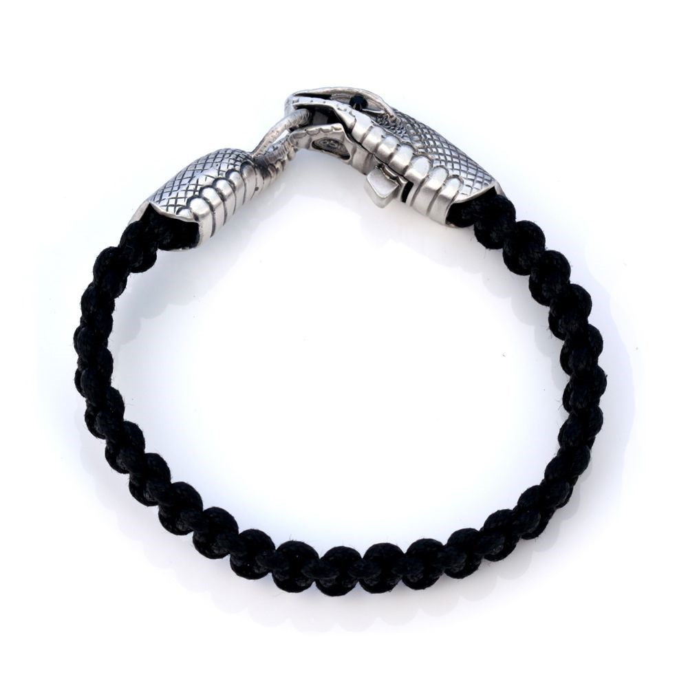 Черный браслет с головой змеи Urobos