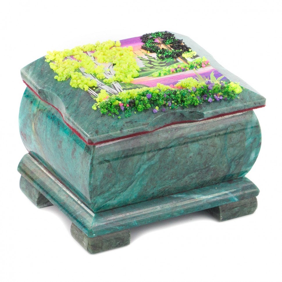 Шкатулка с расписной крышкой Лето