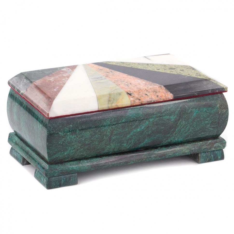 Шкатулка для денег Купюра с мозаикой (змеевик)