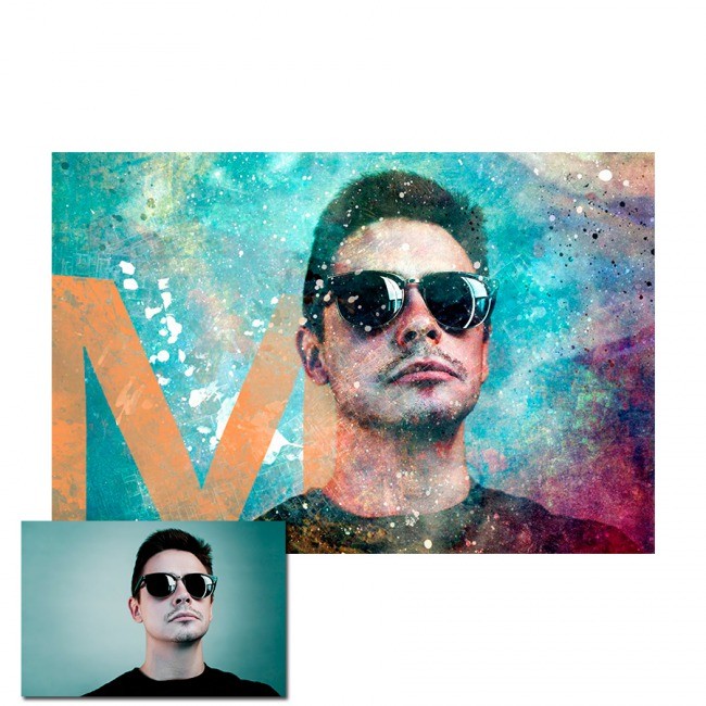 Обработка фото в стиле гранж с последующей печатью на холсте