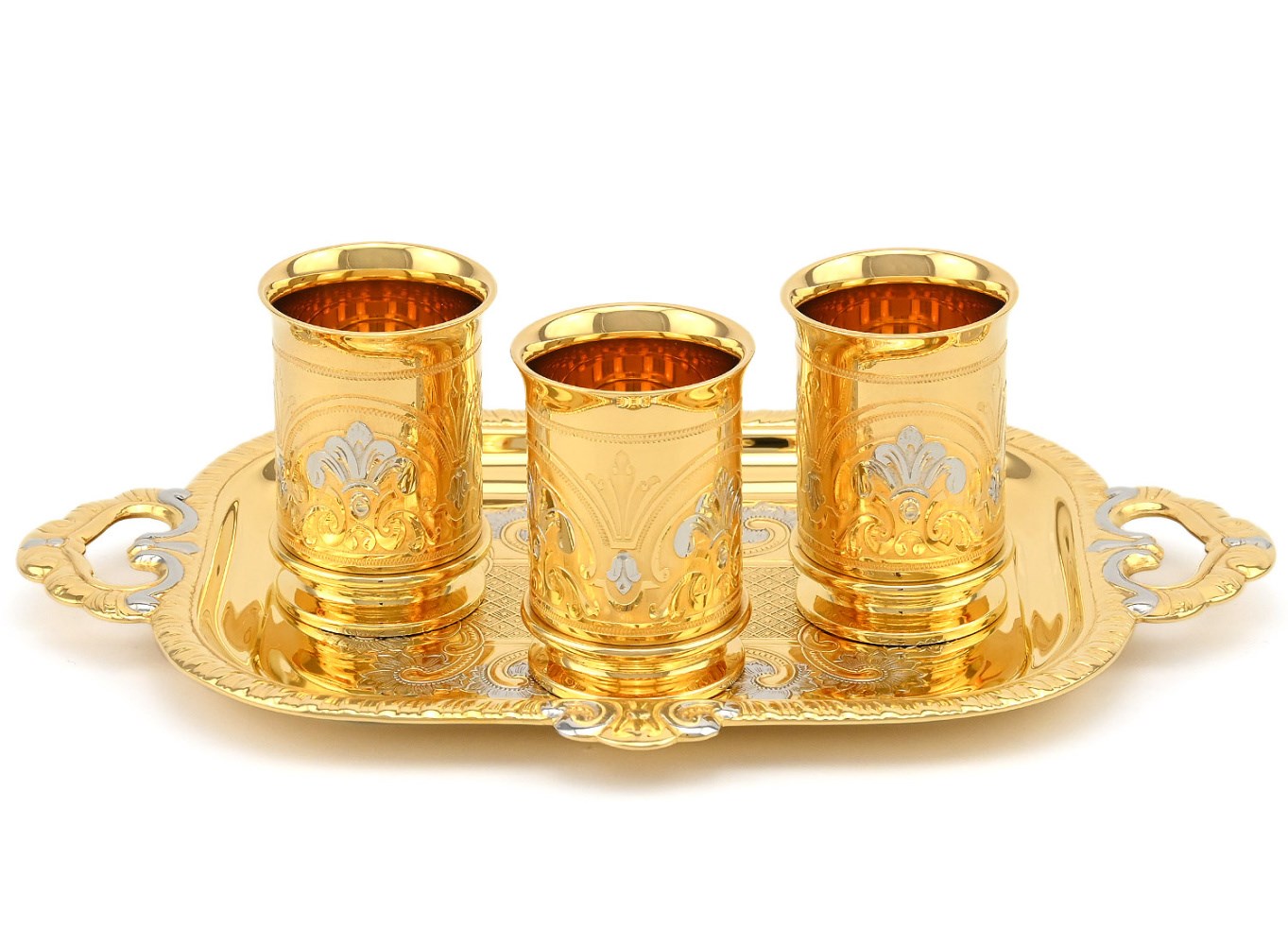 Набор стопок с гравюрой на разносе на 3 персоны