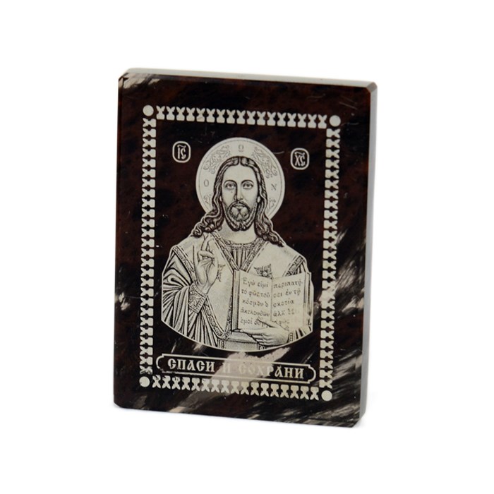 Автомобильная икона из обсидиана Иисус Христос