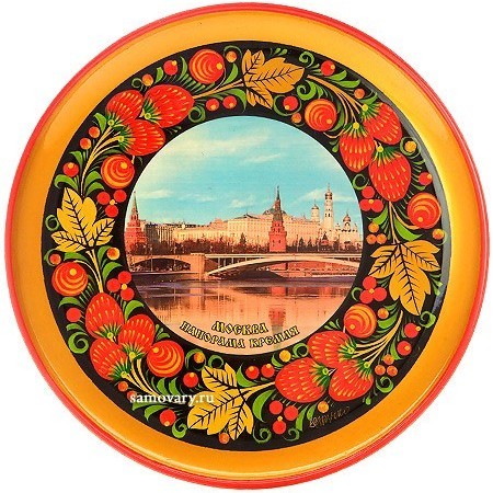 Тарелка-панно с росписью хохлома Москва