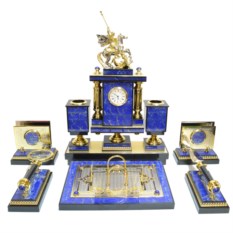 Настольный набор из лазурита Георгий Победоносец