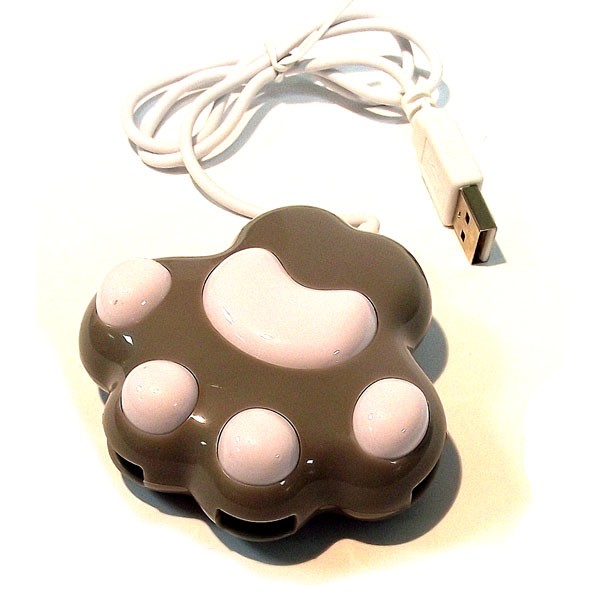 USB-хаб в виде собачьей лапки серо-белый