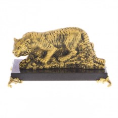 Статуэтка Тигр на охоте на подставке из камня