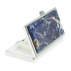 Таблетница на 3 отделения (камень содалит, цвет серебро)