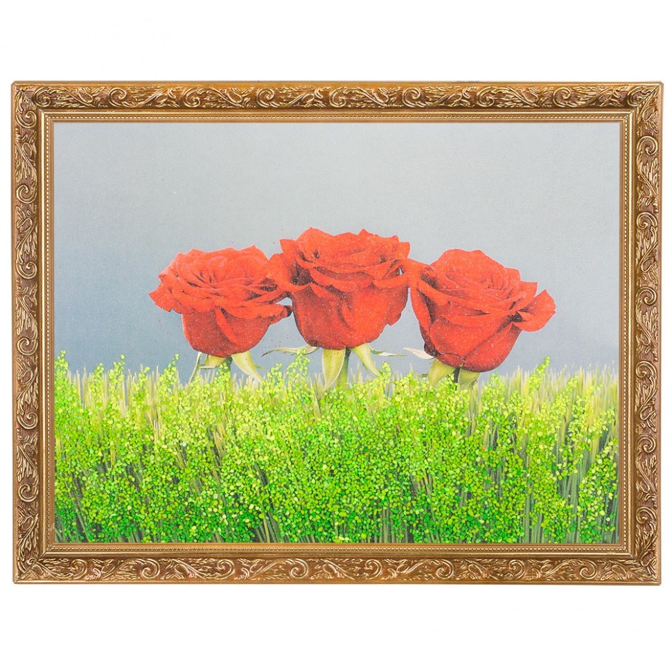 Картина с каменной крошкой Три розы